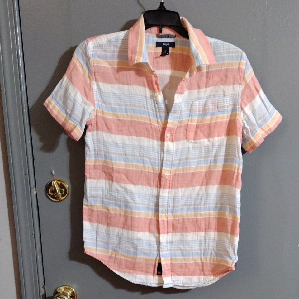 2 For 8 Dollars Sale Gap Kids Casual And Charming Pastel Striped Shirt